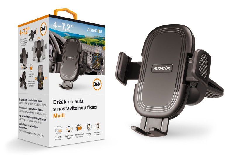 Aligator Multi HA20 Držák do auta s nastavitelnou fixací do ventilační mřížky, univerzální