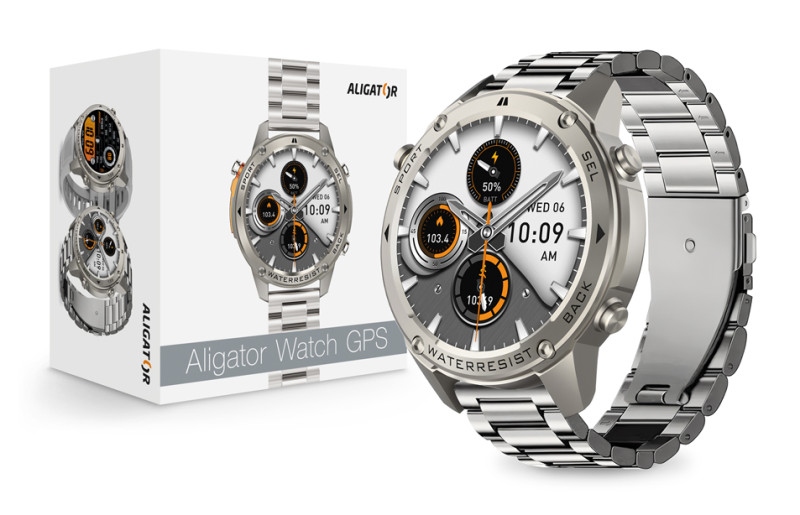 Aligator Watch GPS stříbrná