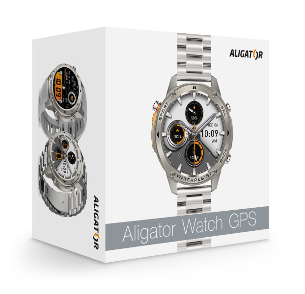 Aligator Watch GPS stříbrná
