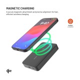 Powerbanka FIXED MagZen 10 Crystal s bezdrátovým nabíjením se standardem Qi2 a podporou MagSafe, 10 000 mAh, černá