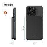 Powerbanka FIXED MagZen 5 Crystal s bezdrátovým nabíjením se standardem Qi2 a podporou MagSafe, 5 000 mAh, černá