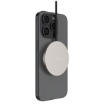 Bezdrátová nabíječka FIXED MagPad Slim s Qi2, podporou MagSafe, 15W, titanová