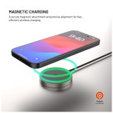 Bezdrátová nabíječka FIXED MagPad Slim s Qi2, podporou MagSafe, 15W, titanová