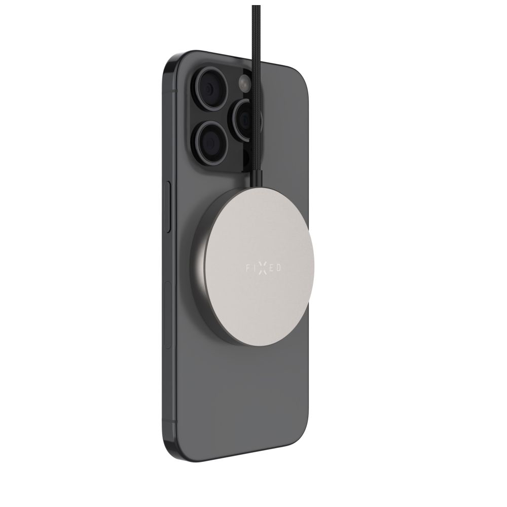 Bezdrátová nabíječka FIXED MagPad Slim s Qi2, podporou MagSafe, 15W, titanová