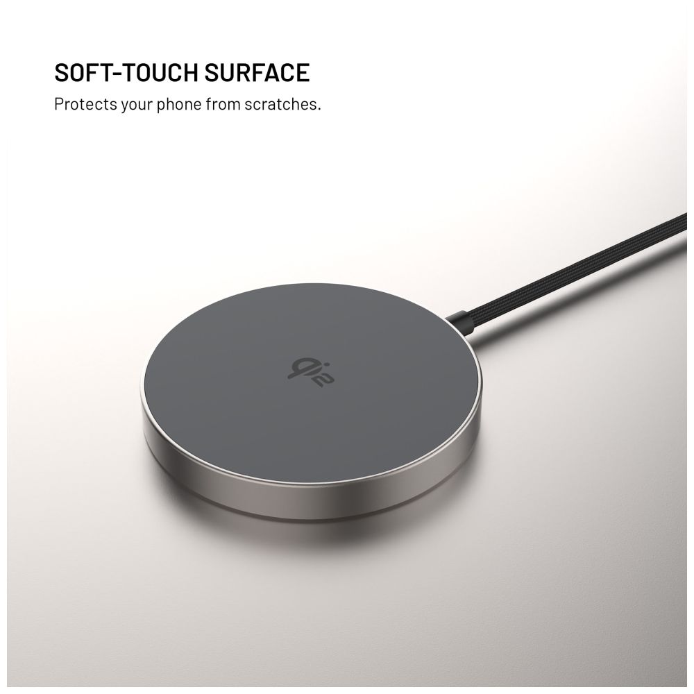 Bezdrátová nabíječka FIXED MagPad Slim s Qi2, podporou MagSafe, 15W, titanová