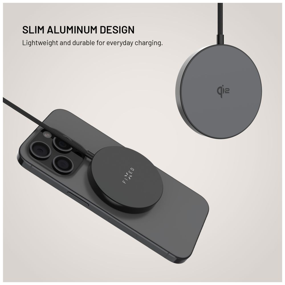Bezdrátová nabíječka FIXED MagPad Slim s Qi2, podporou MagSafe, 15W, černá