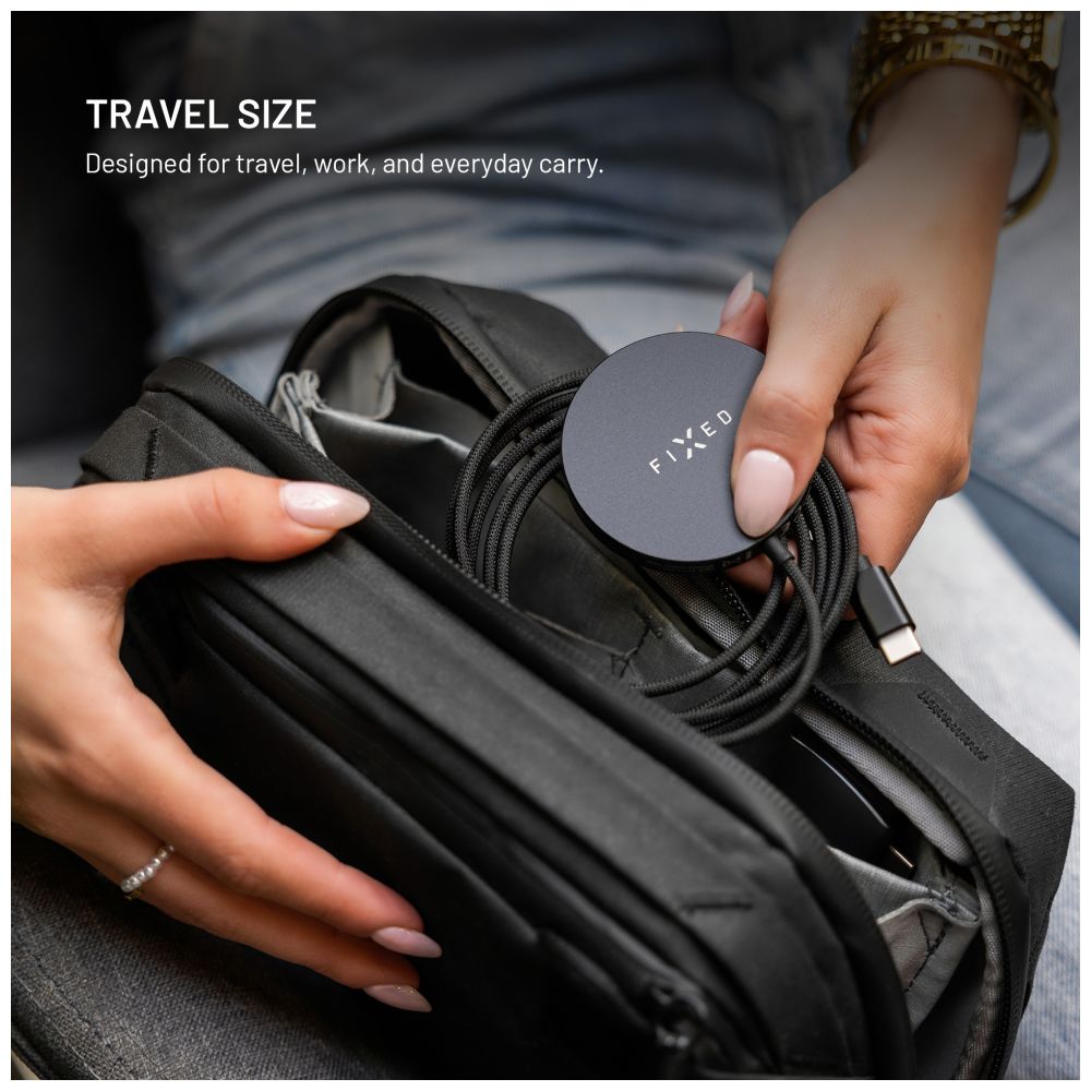 Bezdrátová nabíječka FIXED MagPad Slim s Qi2, podporou MagSafe, 15W, černá