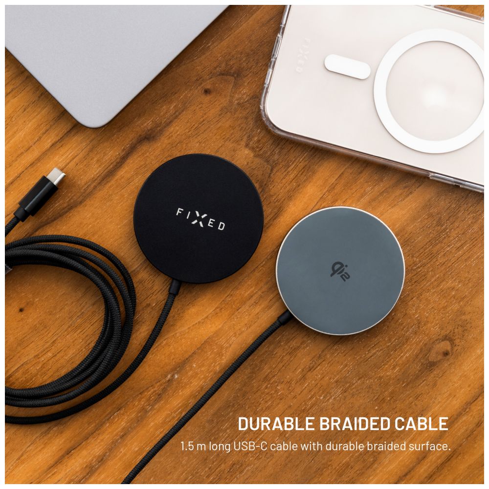 Bezdrátová nabíječka FIXED MagPad Slim s Qi2, podporou MagSafe, 15W, černá