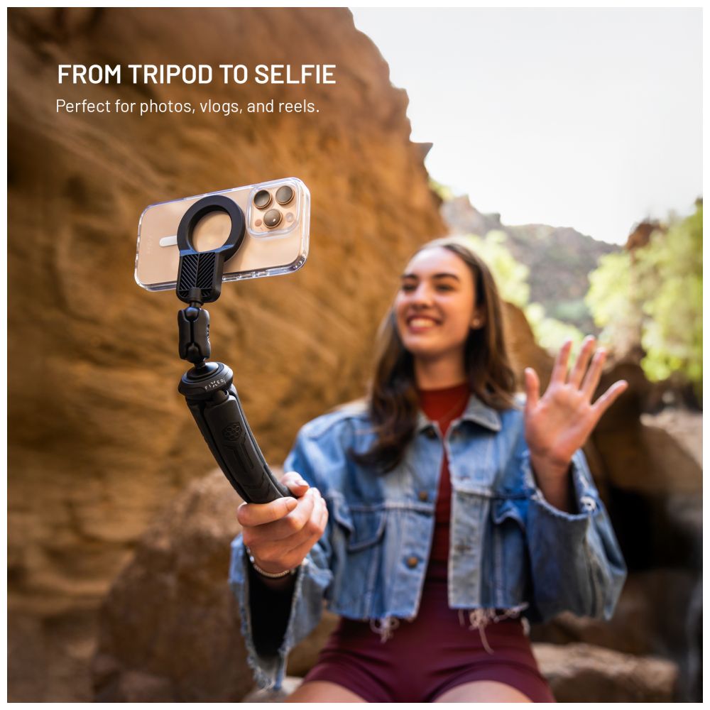 Flexibilní Stativ FIXED Creator s 1/4" magnetickým držákem na telefon, s podporou MagSafe, černý