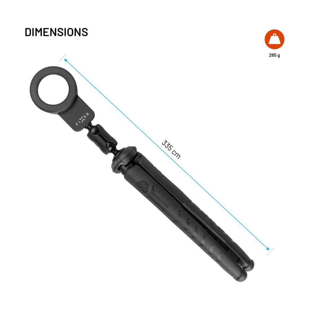 Flexibilní Stativ FIXED Creator s 1/4" magnetickým držákem na telefon, s podporou MagSafe, černý