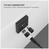 Hliníkový USB-C/C a USB-C/U Data blocker 2in1 FIXED, černý