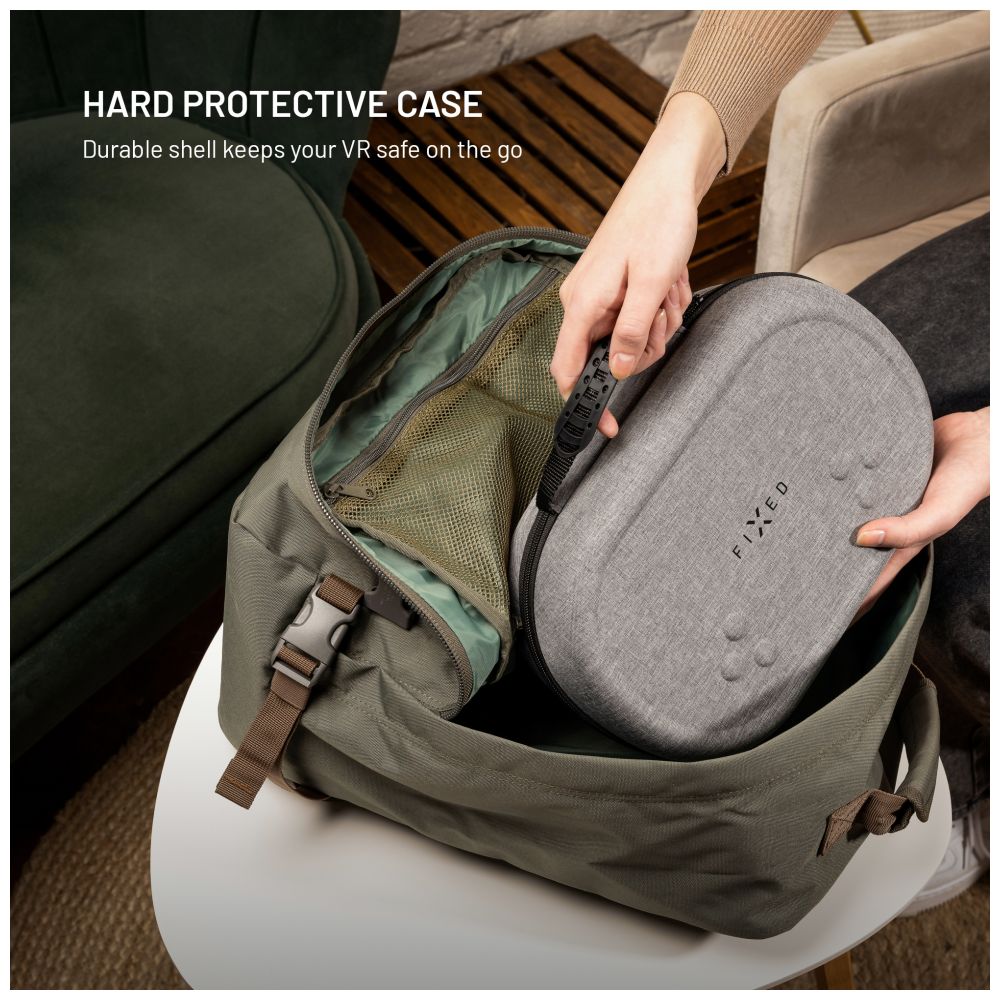 Ochranné pouzdro FIXED VR Protective Case pro Meta Quest 3/3S, šedé