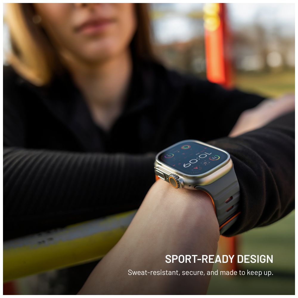 Magnetický řemínek FIXED Silicone Magnetic Strap pro Apple Watch 44/45/46/49mm, světle šedý