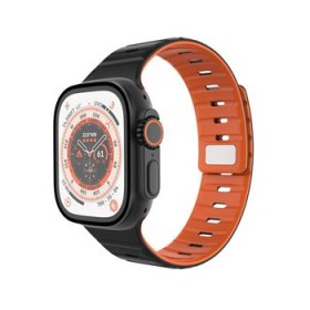 Magnetický remienok FIXED Silicone Magnetic Strap pre Apple Watch 44/45/46/49mm, čierna
