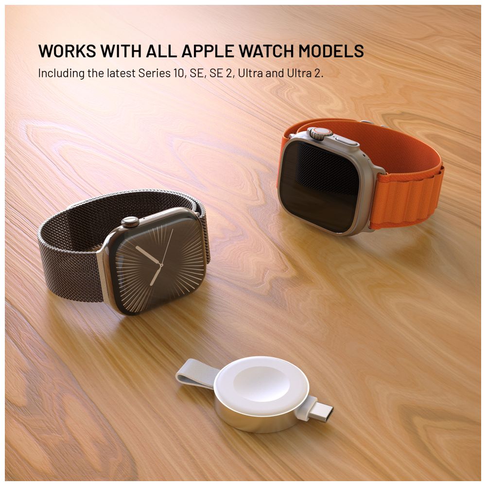 Nabíjecí USB-C adaptér FIXED Orb 2 pro Apple Watch s podporou rychlonabíjení, bílý