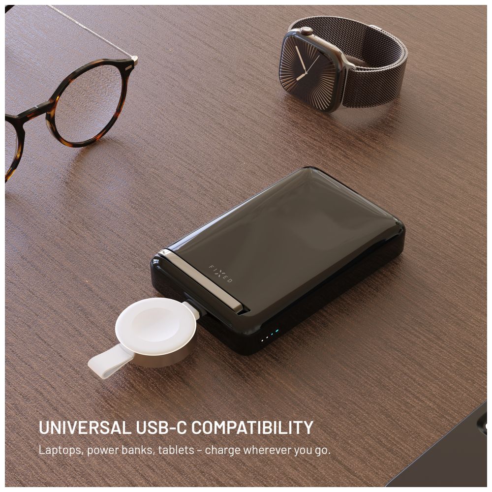 Nabíjecí USB-C adaptér FIXED Orb 2 pro Apple Watch s podporou rychlonabíjení, bílý