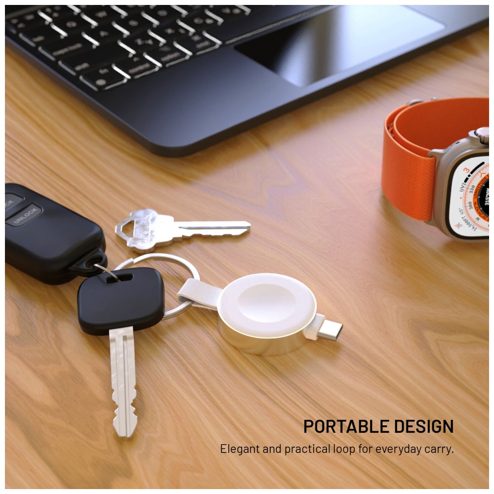 Nabíjecí USB-C adaptér FIXED Orb 2 pro Apple Watch s podporou rychlonabíjení, bílý