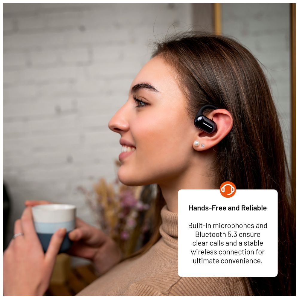 Bezdrátová otevřená TWS sluchátka FIXED Nods, černá