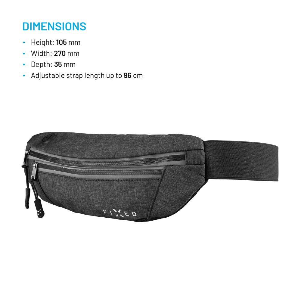 Sportovní ledvinka FIXED Sportbelt, šedá