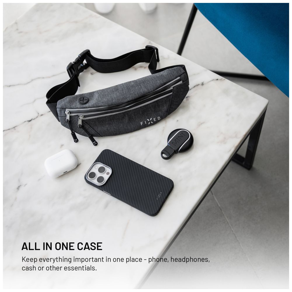 Sportovní ledvinka FIXED Sportbelt, šedá