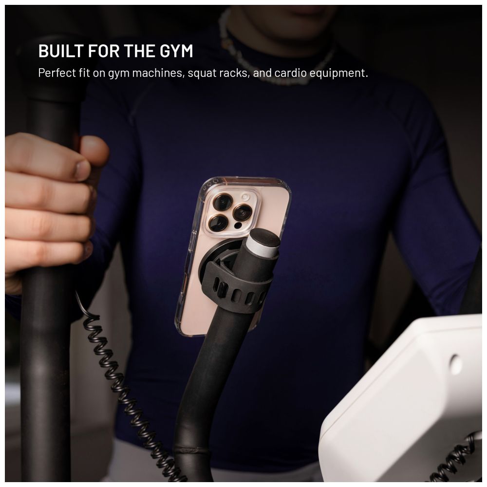 Fitness držák mobilního telefonu FIXED MagGrip Active s MagSafe uchycením, černý