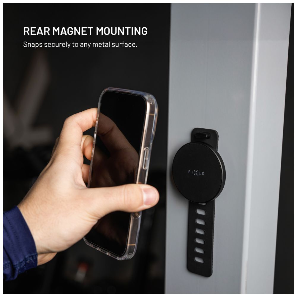 Fitness držák mobilního telefonu FIXED MagGrip Active s MagSafe uchycením, černý
