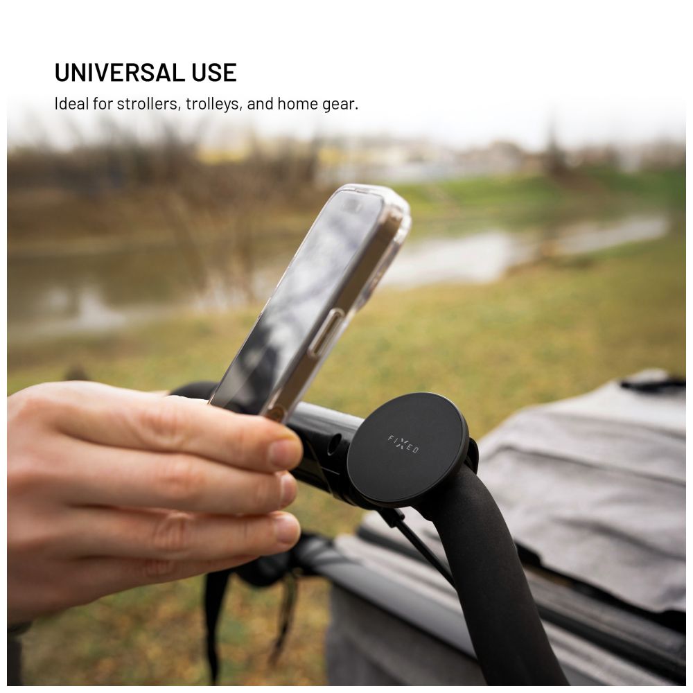 Fitness držák mobilního telefonu FIXED MagGrip Active s MagSafe uchycením, černý