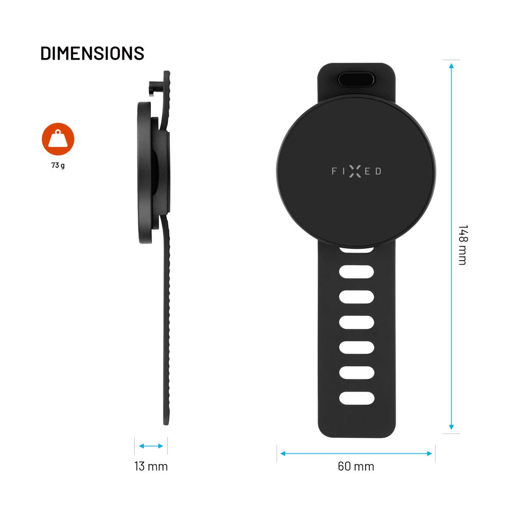 Fitness držák mobilního telefonu FIXED MagGrip Active s MagSafe uchycením, černý