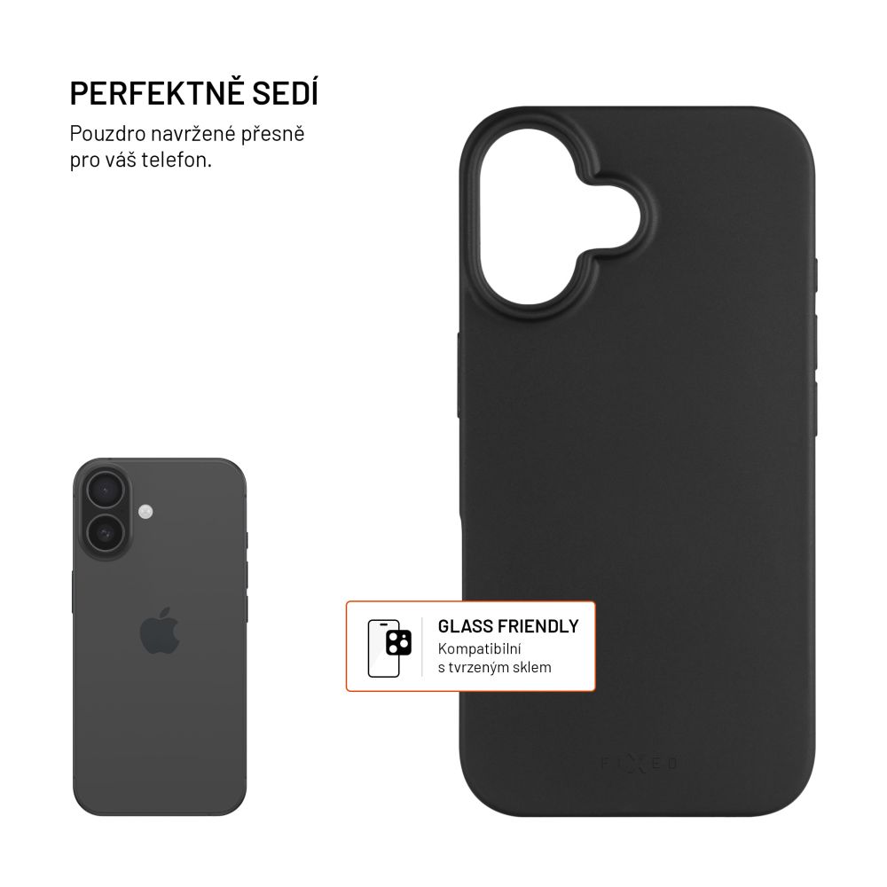 TPU gelový kryt FIXED ReStory pro Apple iPhone 16, černý