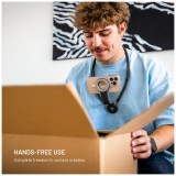 Držák telefonu na krk FIXED Creator Neck Phone Holder s podporou MagSafe, šedý