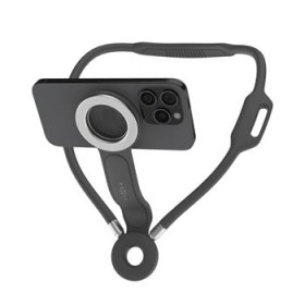 Držiak telefónu na krk FIXED Creator Neck Phone Holder s podporou MagSafe, sivá