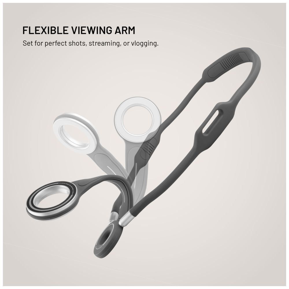 Držák telefonu na krk FIXED Creator Neck Phone Holder s podporou MagSafe, šedý