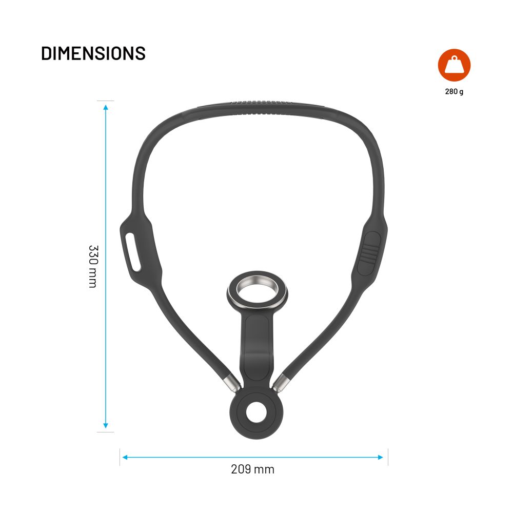 Držák telefonu na krk FIXED Creator Neck Phone Holder s podporou MagSafe, šedý