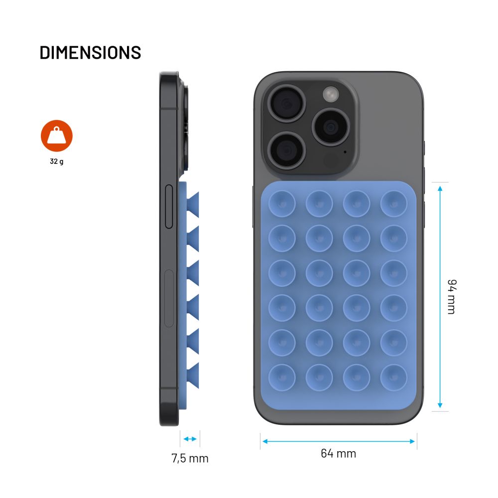 MagSafe držák s přísavkami FIXED MagMate, modrý