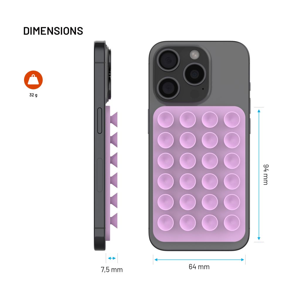 MagSafe držák s přísavkami FIXED MagMate, růžový