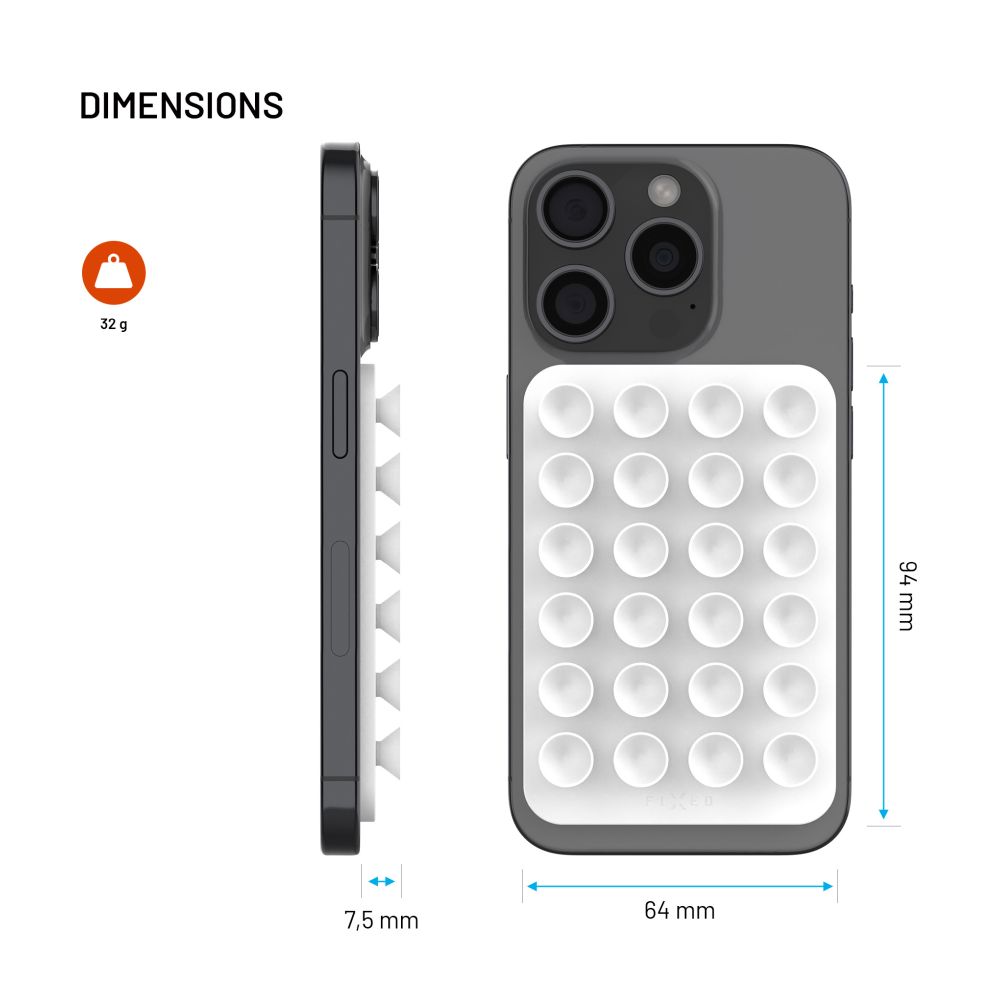 MagSafe držák s přísavkami FIXED MagMate, bílý