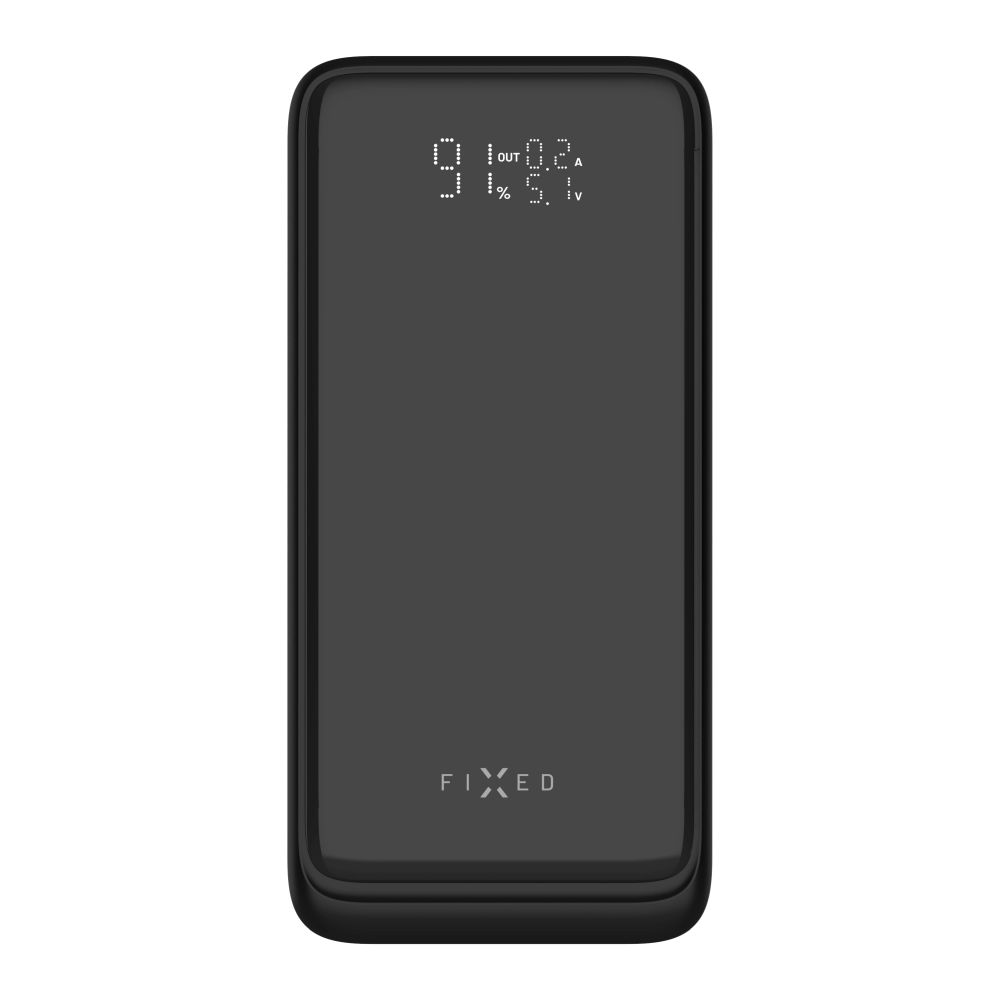 Powerbanka FIXED Zen2 30 Plus s LCD displejem a výstupem PD 65W, 30 000 mAh, černá
