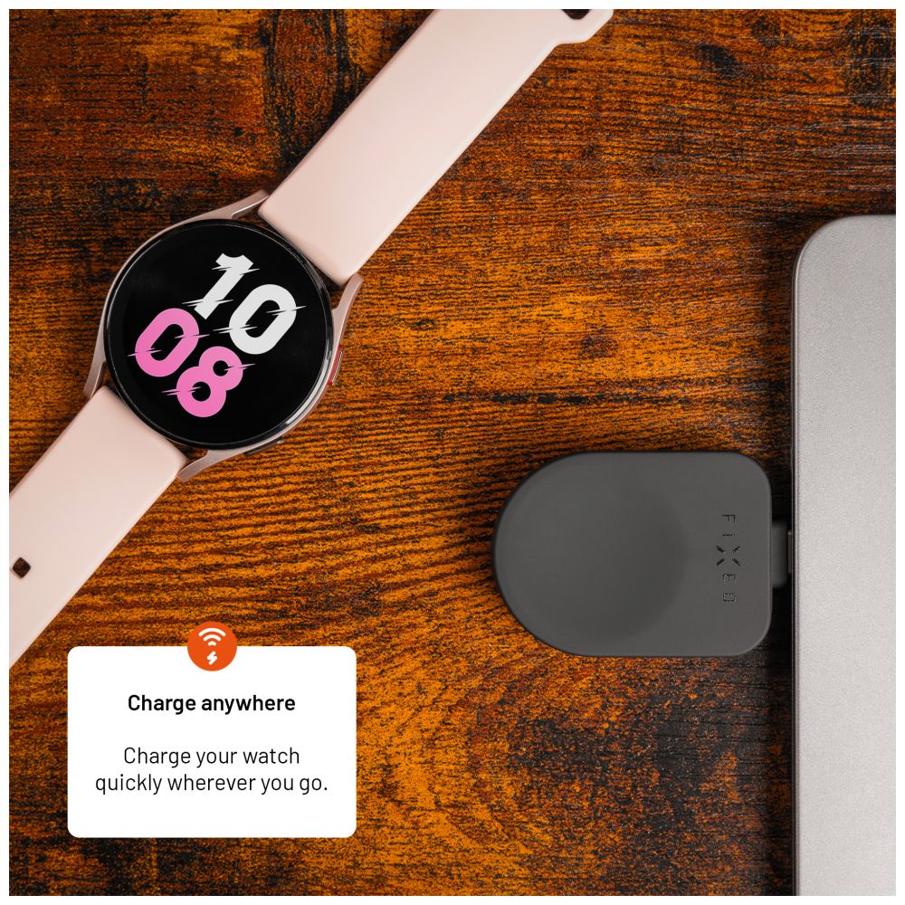 Nabíjecí USB-C adaptér FIXED pro Samsung Galaxy Watch kompatibilní s Powerstation Uni, černý