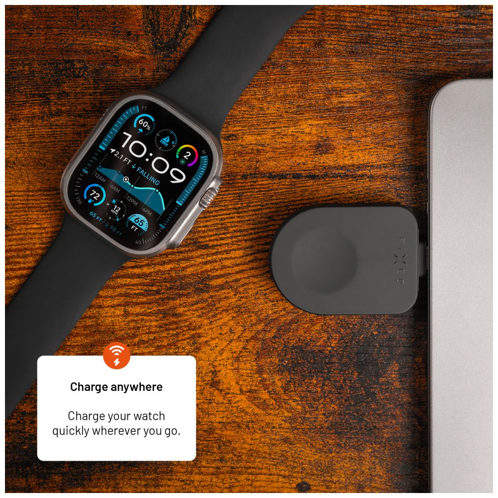Nabíjecí USB-C adaptér FIXED pro Apple Watch kompatibilní s Powerstation Uni, černý
