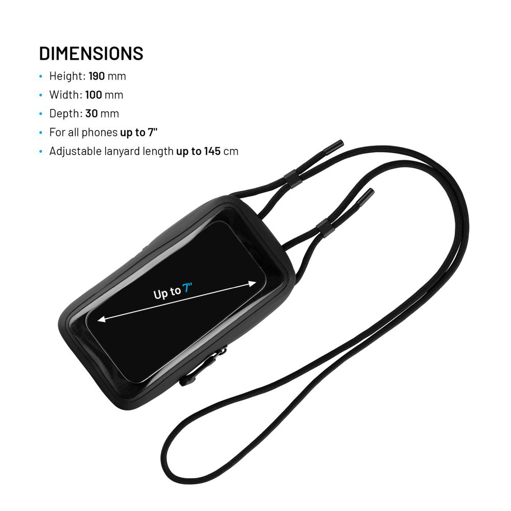 Voděodolné pouzdro na mobilní telefon FIXED Dry Case z hypalonu s certifikací IPX8, černé