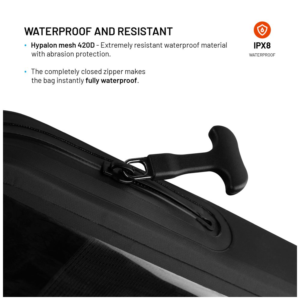 Voděodolné pouzdro na mobilní telefon FIXED Dry Case z hypalonu s certifikací IPX8, černé