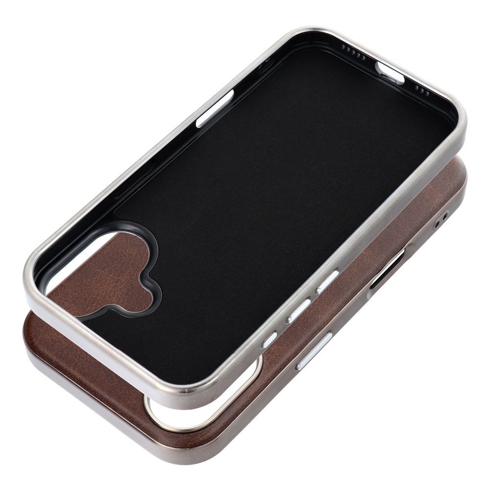 Zadní kryt GENTLEMAN MAG COVER Case compatible with MagSafe proApple iPhone 16e, hnědá