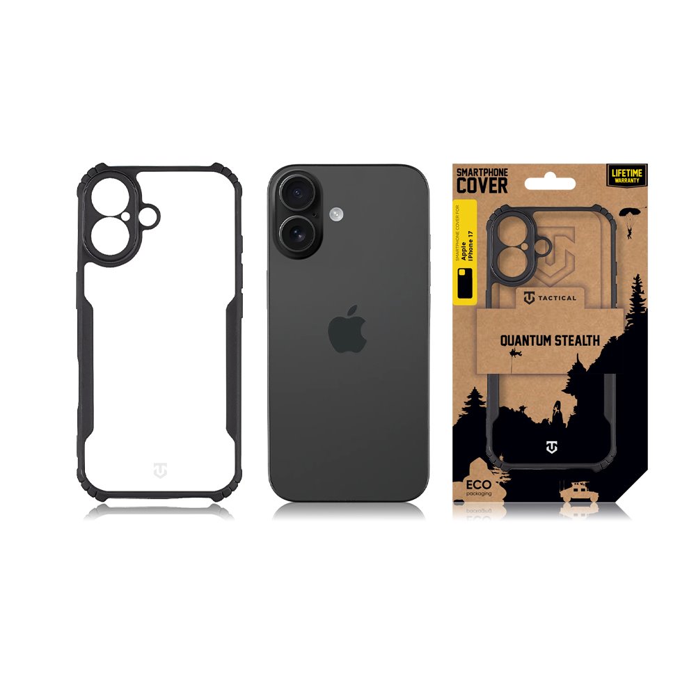 Tactical Quantum Stealth Kryt pro Apple iPhone 17 Clear/Black