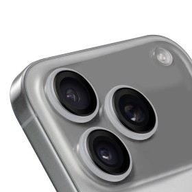 OBAL:ME ochrana šošoviek pre Apple iPhone 15 Pro/15 Pro Max, silver