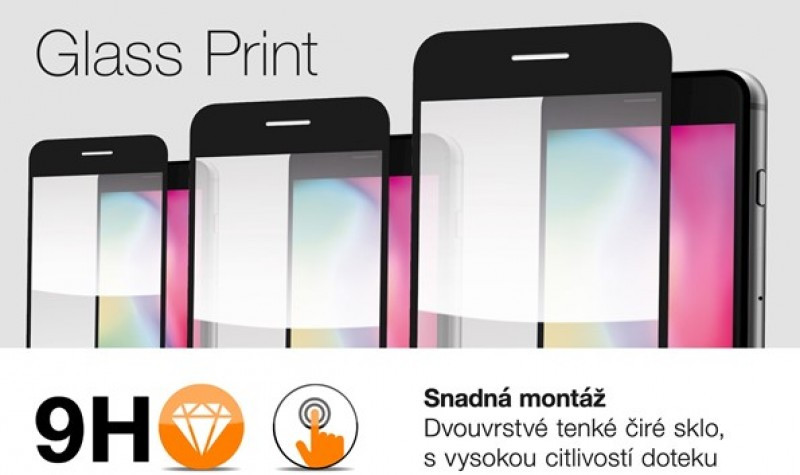 Ochrana displeje GLASS PRINT iPhone 17 Pro Max černá, celoplošné lepení