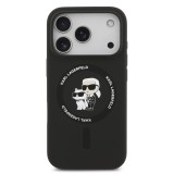 Karl Lagerfeld Liquid Silicone Karl and Choupette MagSafe Zadní Kryt pro iPhone 17 Pro Max Black