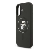 Karl Lagerfeld Liquid Silicone Karl and Choupette MagSafe Zadní Kryt pro iPhone 17 Black