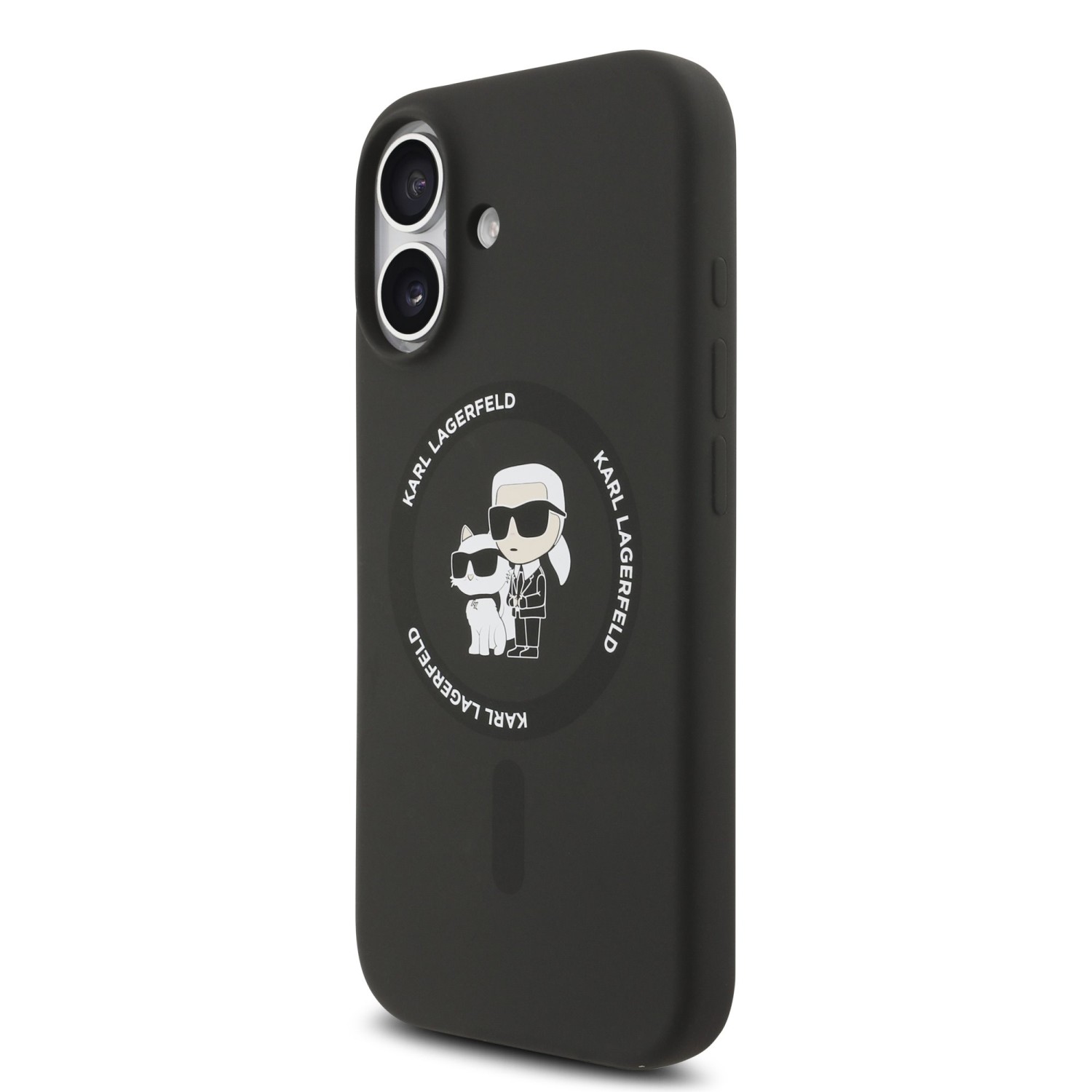 Karl Lagerfeld Liquid Silicone Karl and Choupette MagSafe Zadní Kryt pro iPhone 17 Black