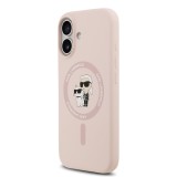 Karl Lagerfeld Liquid Silicone Karl and Choupette MagSafe Zadní Kryt pro iPhone 17 Pink