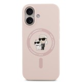 Karl Lagerfeld Liquid Silicone Karl and Choupette MagSafe Zadní Kryt pro iPhone 17 Pink